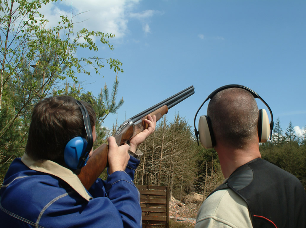 Stag party on clay pidgeon shooting activity
