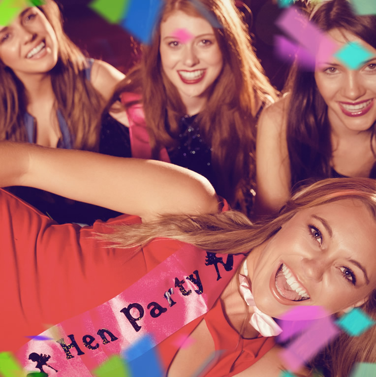 Hen in hen party with friends